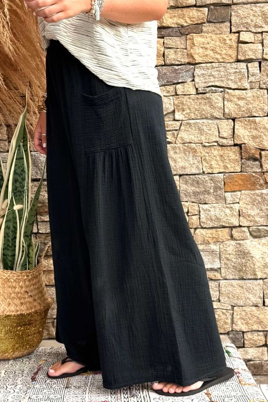 Pure Cotton Santos Quinn Culotte Pant Black /14 =